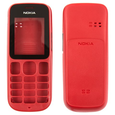 Корпус для Nokia 101, High Copy, червоний, передня і задня панель