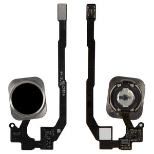 Шлейф для iPhone 5S, iPhone SE, кнопки Home, чорний, з пластиком
