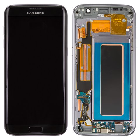 Дисплей для Samsung G935 Galaxy S7 EDGE, чорний, з рамкою, Original PRC , original glass