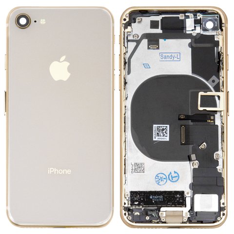 Корпус для iPhone 8, золотистый, со шлейфом, полный комплект