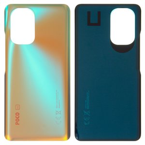 Задняя панель корпуса для Xiaomi Poco F3, бронзовая, Лого Poco