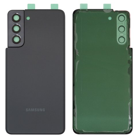 Задняя панель корпуса для Samsung G991 Galaxy S21 5G, серая, со стеклом камеры