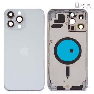 Корпус для iPhone 13 Pro Max, сріблястий, з тримачем SIM карти, з боковими кнопками, silver
