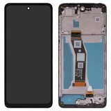 Дисплей для Motorola Moto E14, Moto G04, Moto G04s, черный, с рамкой, High Copy