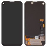 Дисплей для Google Pixel 4a, чорний, без рамки, Оригінал (переклеєне скло)