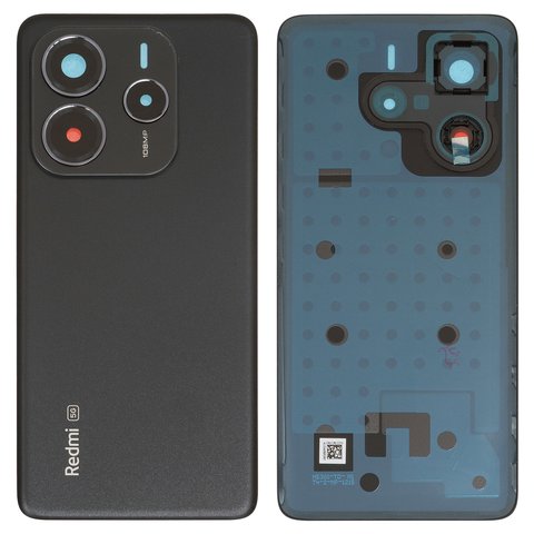 Задня панель корпуса для Xiaomi Redmi Note 14 5G, чорна, із склом камери, midnight black