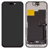 Дисплей для iPhone 15 Pro, чорний, з рамкою, Copy, (TFT), ZY, LTPS HD+