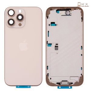 Корпус для iPhone 16 Pro Max, золотистий, з тримачем SIM карти, з боковими кнопками, Original PRC , EU Version, desert titanium