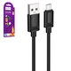 USB кабель Hoco X122, USB тип-A, micro-USB тип-B, 100 см, 2,4 А, чорний, #6942007662208