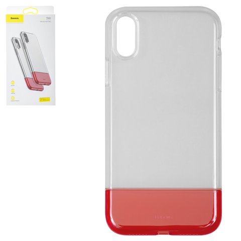 Funda Baseus puede usarse con iPhone XR, rojo, transparente, silicona, plástico, #WIAPIPH61 RY09