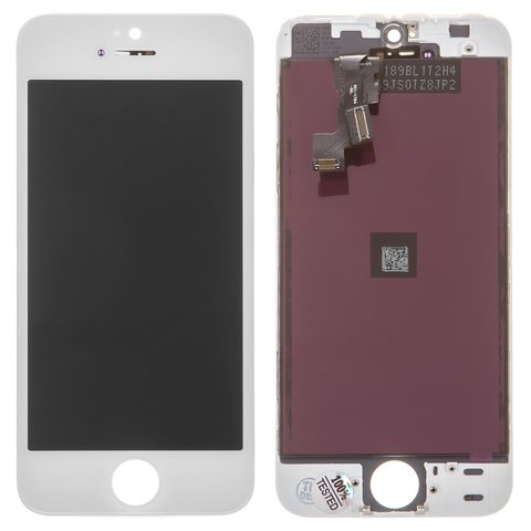 Pantalla LCD puede usarse con Apple iPhone 5S, iPhone SE, blanco, con marco, AAA, con plásticos de cámara y sensor de acercamiento