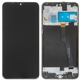 Pantalla LCD puede usarse con Samsung A105 Galaxy A10, negro, con marco, Original (PRC)