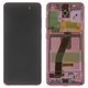 LCD compatible with Samsung G980 Galaxy S20, G981 Galaxy S20 5G, (pink, with frame, Original (PRC), cloud pink)