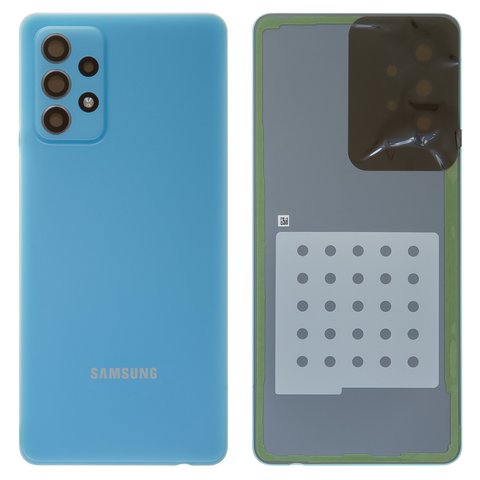Panel trasero de carcasa puede usarse con Samsung A725 Galaxy A72, azul claro, con vidrio de cámara
