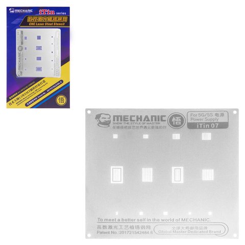 BGA Stencil Mechanic iTin 07 compatible with Apple iPhone 5, iPhone 5S, power supply 