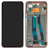 Pantalla LCD puede usarse con Xiaomi Mi 11 Lite, Mi 11 Lite 5G, rosado, con marco, Original (PRC), peach pink, #WM6556Z21-1