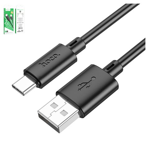 USB Cable Hoco X88, USB type A, USB type C, 100 cm, 3 A, black  #6931474783349