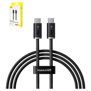 USB кабель Baseus Dynamic 3 Series, 2xUSB тип C, 100 см, 100 Вт, черный, в нейлоновой оплетке, #P10367000111 00