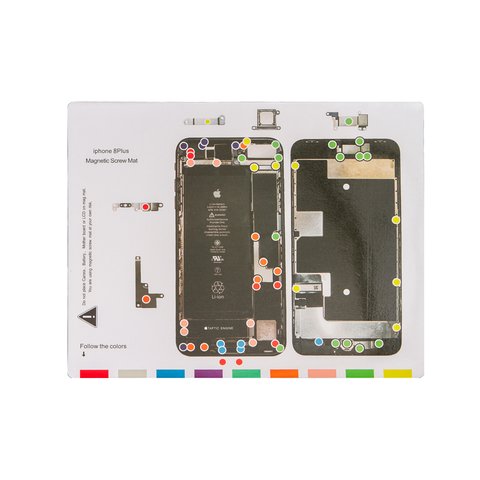 Alfombrilla aislante puede usarse con Apple iPhone 8 Plus, para organizar tornillos, magnético
