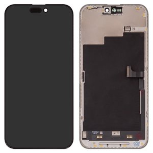 Pantalla LCD puede usarse con iPhone 15 Pro Max, negro, con marco, vidrio reemplazado