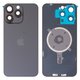 Housing Back Cover compatible with iPhone 15 Pro Max, (black, with camera lens, Original (PRC))