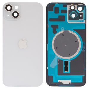Panel trasero de carcasa puede usarse con iPhone 14 Plus, blanco, con vidrio de cámara, HC, starlight