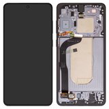 LCD compatible with Samsung S937 Galaxy S25 Edge, (black, with frame, Original (PRC), titanium jetblack)