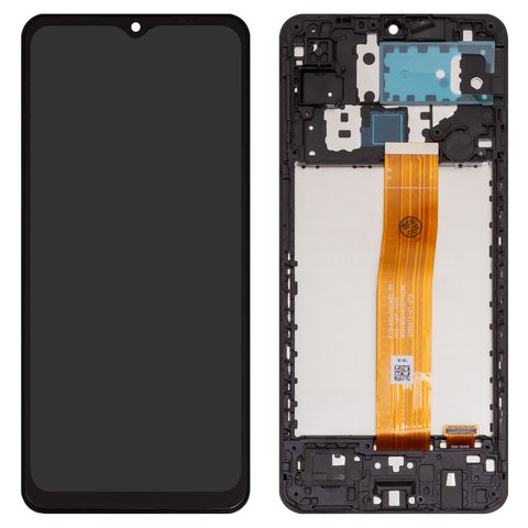 LCD compatible with Samsung A125F Galaxy A12, black, with frame, High Copy, universal 