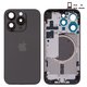 Carcasa puede usarse con iPhone 15 Pro, negro, con botones laterales,  con sujetador de tarjeta SIM, Original (PRC), EU Version, black titanium