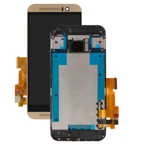LCD compatible with HTC One M9, golden 