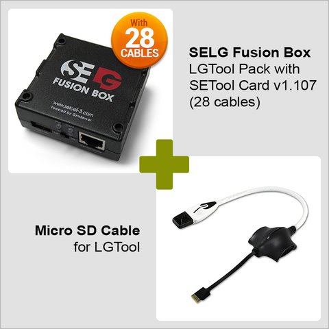 SELG Fusion Box Standard Pack with SETool Card v1.107 28 cables  + Micro SD Cable for LGTool