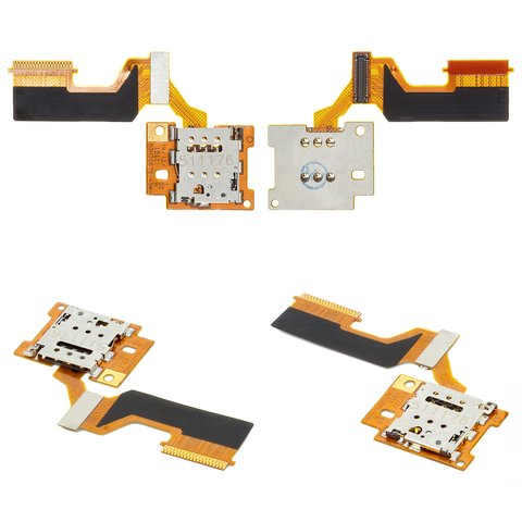 SIM Card Connector compatible with HTC One M9, with flat cable 