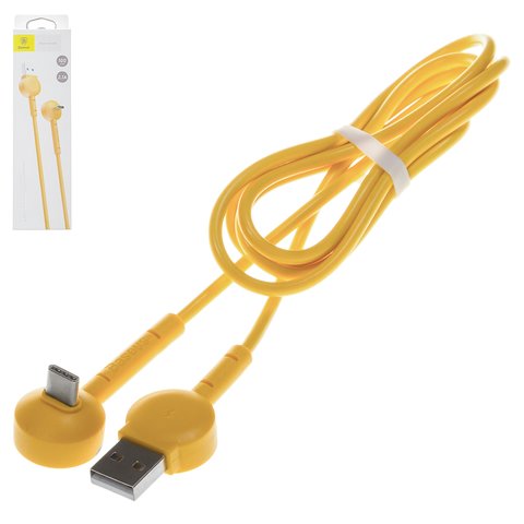 Charging Cable Baseus Maruko Video, USB type A, USB type C, 100 cm, 2.1 A, yellow  #CATQX 0Y