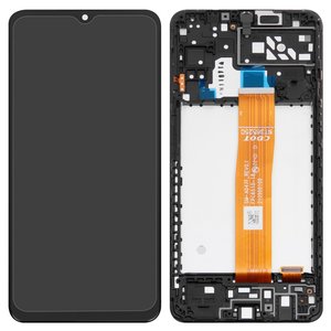 LCD compatible with Samsung A047 Galaxy A04s, black, with frame, Original PRC , A047F_REV0.1 