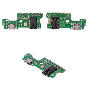 Flat Cable compatible with Infinix Hot 10 X682 , Note 8i X683 , headphone connector, charge connector, with microphone, with components, Copy, charging board 