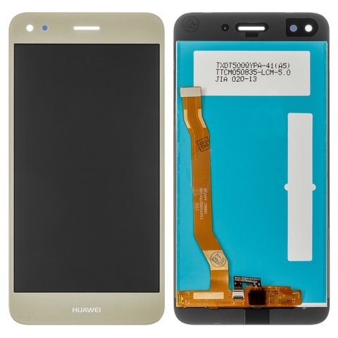 Pantalla LCD puede usarse con Huawei Nova Lite 2017 , P9 Lite mini, Y6 Pro 2017 , dorado, clase B, sin marco, High Copy, SLA L02, SLA L22, SLA L03