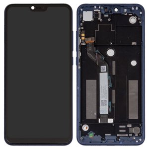 Pantalla LCD puede usarse con Xiaomi Mi 8 Lite 6.26", azul, con marco, original vidrio reemplazado , M1808D2TG