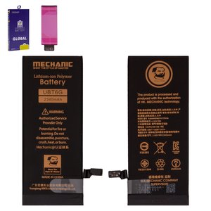 Batería Mechanic puede usarse con Apple iPhone 6, Li Polymer, 3.82 V, 2200 mAh, mayor capacidad, original IC