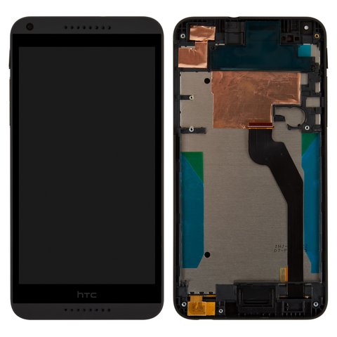 Дисплей для HTC Desire 816G, Desire 816H, черный, с рамкой, c черным шлейфом