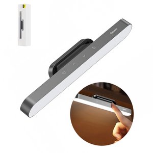 Настільна лампа Baseus Stepless Dimming, 5 Вт, сіра, магнітна, з тримачем, з кабелем, пластик, Baseus, #DGXC C0G