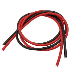 Провід в силіконовій ізоляції 10AWG, 5,3 мм², 1 м, чорний, UL3135