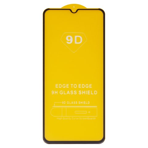 Захисне скло для Samsung A025F DS Galaxy A02s, A037F Galaxy A03s, сумісне з чохлом, Full Glue, без упаковки , чорний, шар клею нанесений по всій поверхні