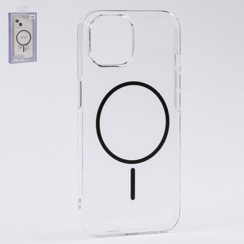 Чехол Fully PC MagSafe для iPhone 15, прозрачный, бесцветный, магнитный, пластик