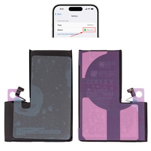 Аккумулятор для iPhone 15 Pro Max, Li ion, 3,869 B, 4700 мАч, повышенная ёмкость, без ошибки, A3121 , genuine IC