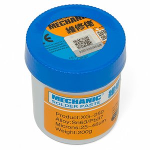 BGA паста Mechanic XG-250, Sn 63%, Pb 37%, 200 г BGA паста Mechanic XG-250, Sn 63%, Pb 37%, 200 г